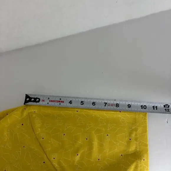 William Murray Men's Yellow Off the Rocks Martini Glass Print Polo Shirt Large - Picture 6 of 16